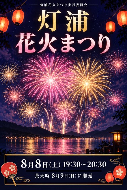自治体の花火大会のチラシ